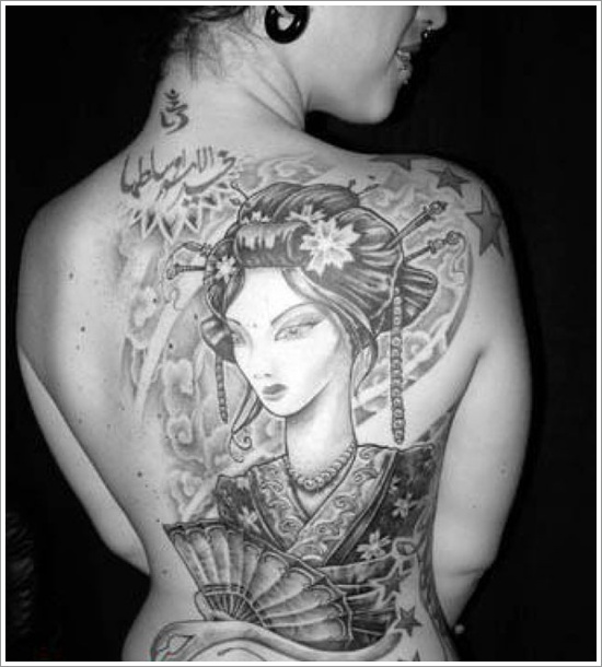 Traditional geisha tattoo design, idea 42