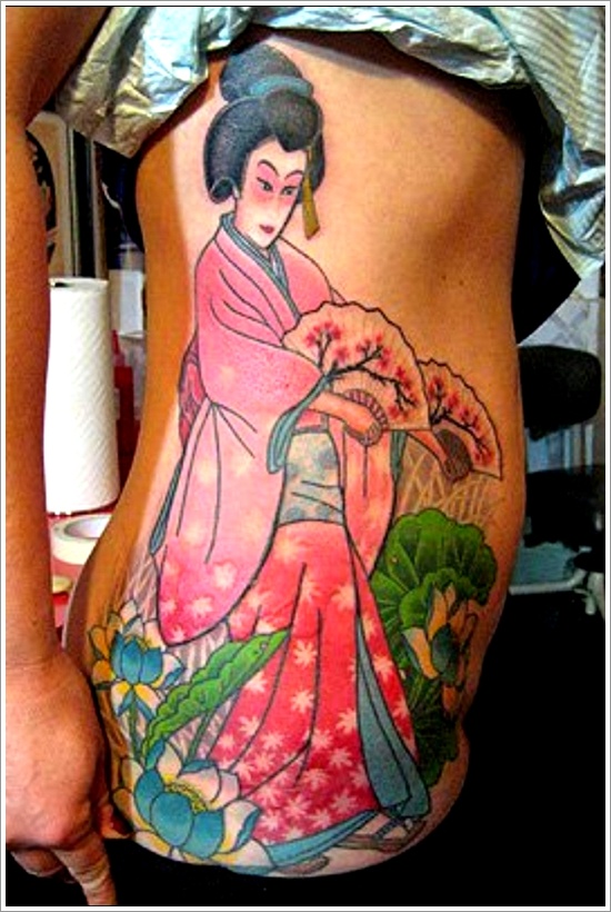 Traditional geisha tattoo design, idea 32