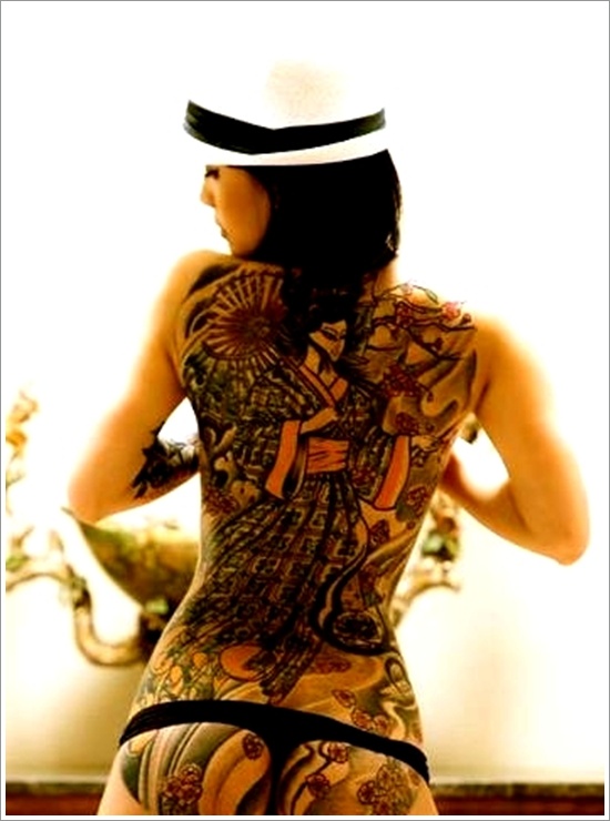 Traditional geisha tattoo design, idea 33