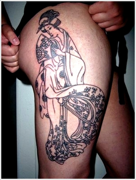 Traditional geisha tattoo design, idea 34