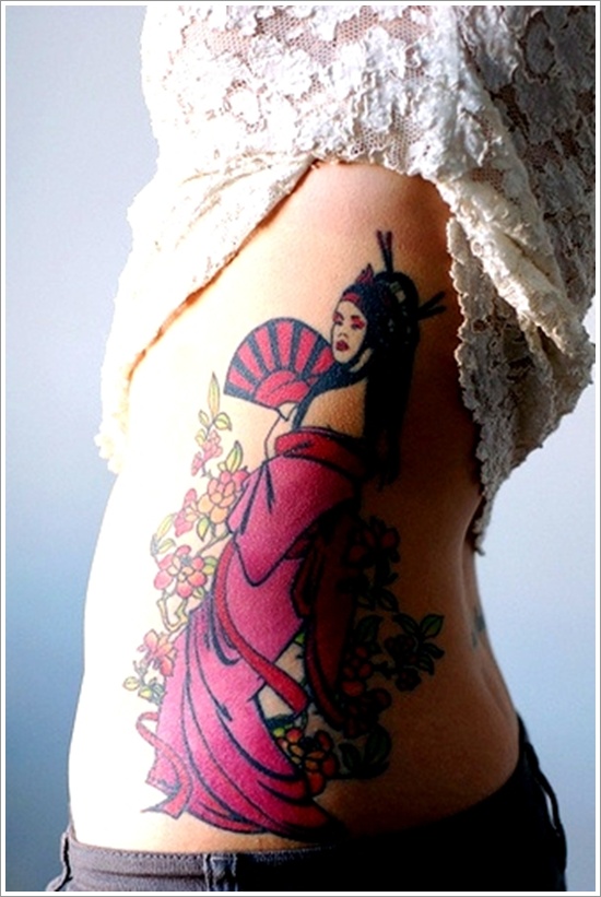 Traditional geisha tattoo design, idea 9