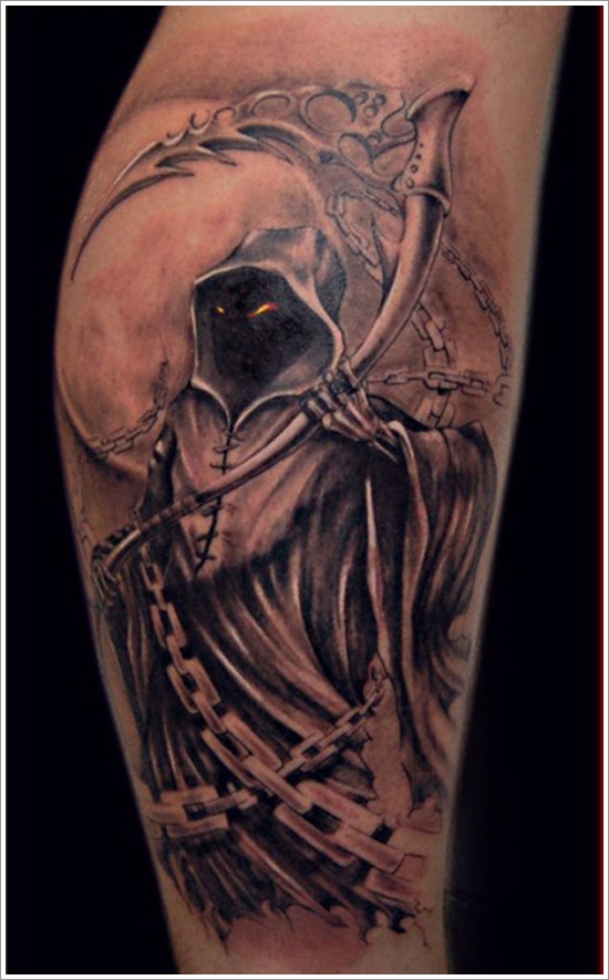 Horrifying grim reaper tattoo design, idea 4