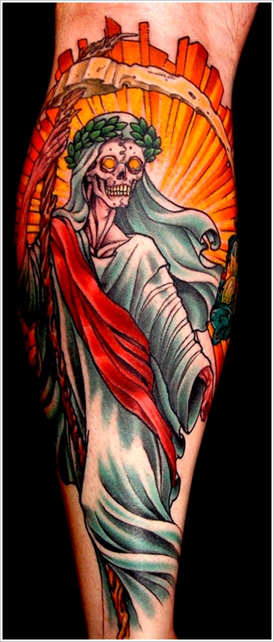 Horrifying grim reaper tattoo design, idea 18