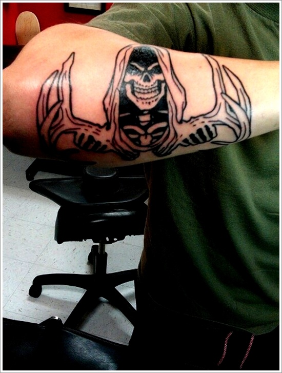Horrifying grim reaper tattoo design, idea 8