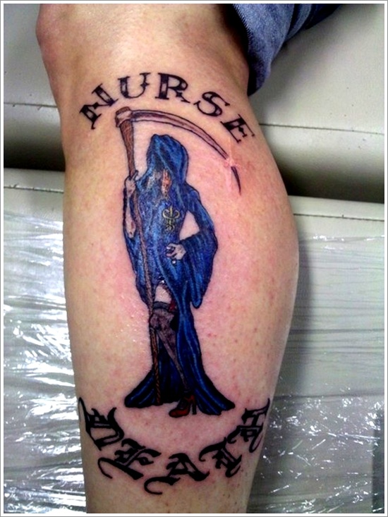 Horrifying grim reaper tattoo design, idea 19