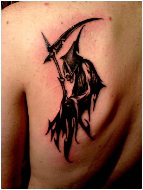 Horrifying grim reaper tattoo design, idea 10