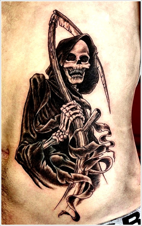 Horrifying grim reaper tattoo design, idea 13