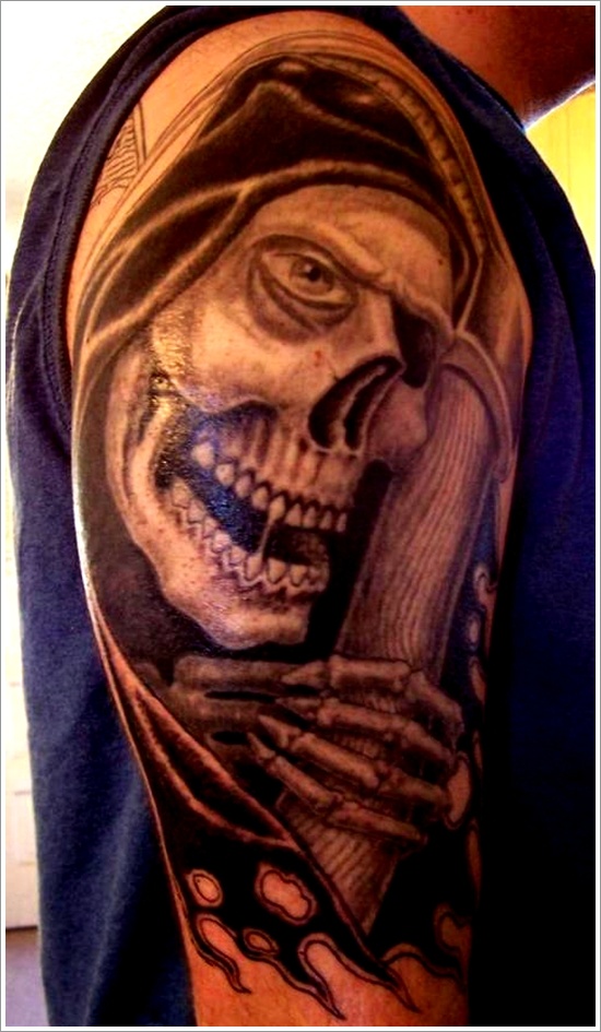 Horrifying grim reaper tattoo design, idea 20