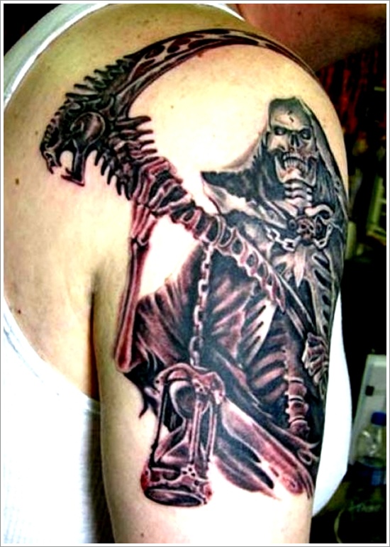 Horrifying grim reaper tattoo design, idea 21
