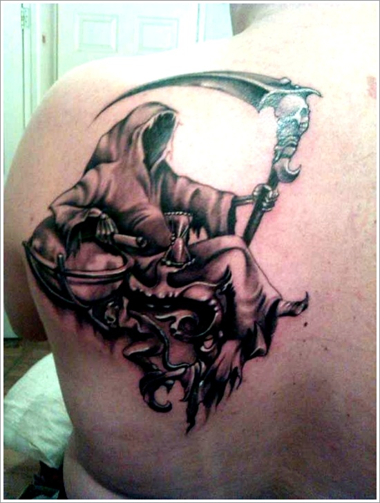 Horrifying grim reaper tattoo design, idea 22