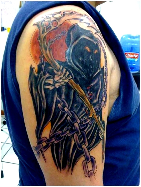 Horrifying grim reaper tattoo design, idea 24