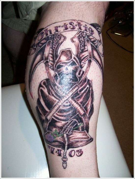 Horrifying grim reaper tattoo design, idea 25