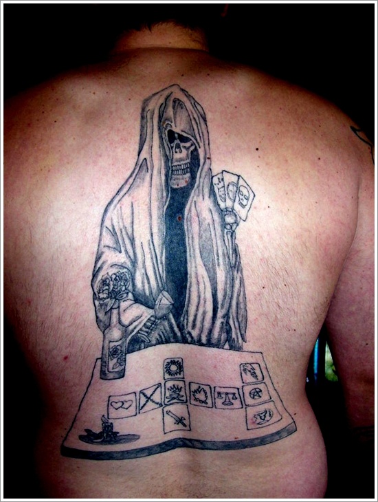 Horrifying grim reaper tattoo design, idea 7