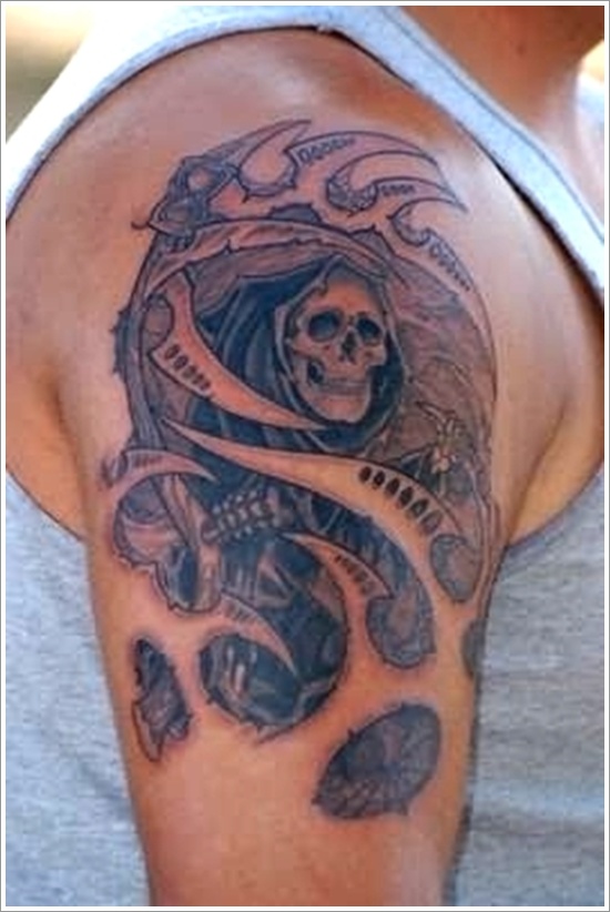 Horrifying grim reaper tattoo design, idea 16