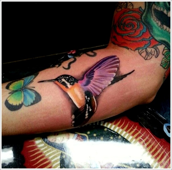 Stunning hummingbird tattoo design, idea 28