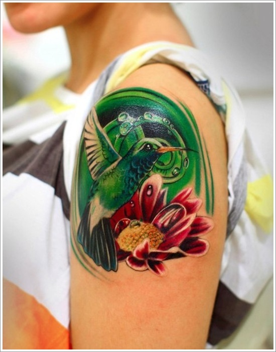 Stunning hummingbird tattoo design, idea 10