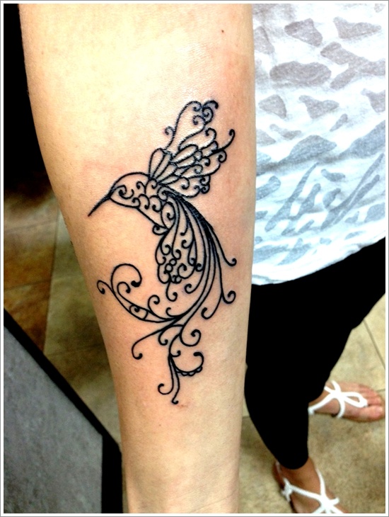 Stunning hummingbird tattoo design, idea 32