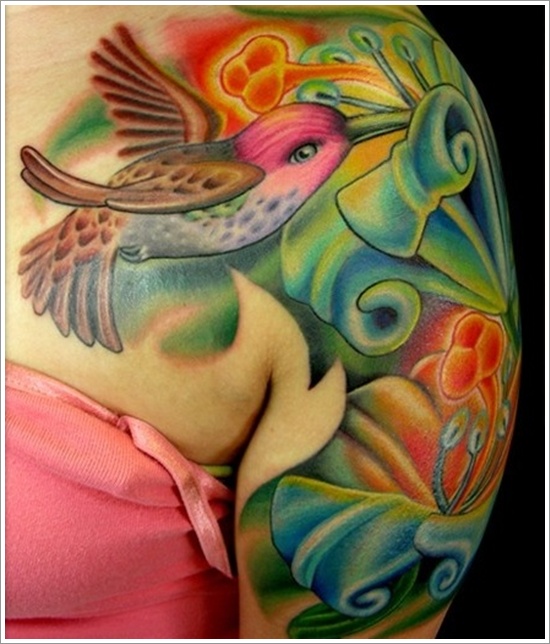 Stunning hummingbird tattoo design, idea 12