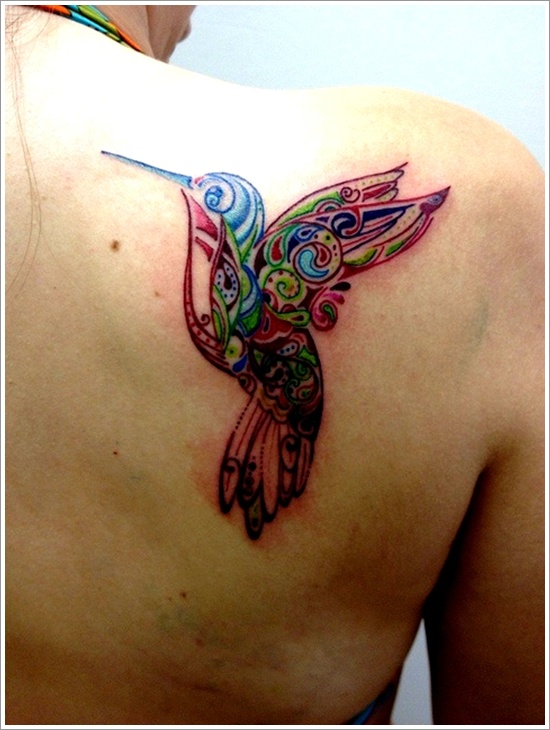 Stunning hummingbird tattoo design, idea 7