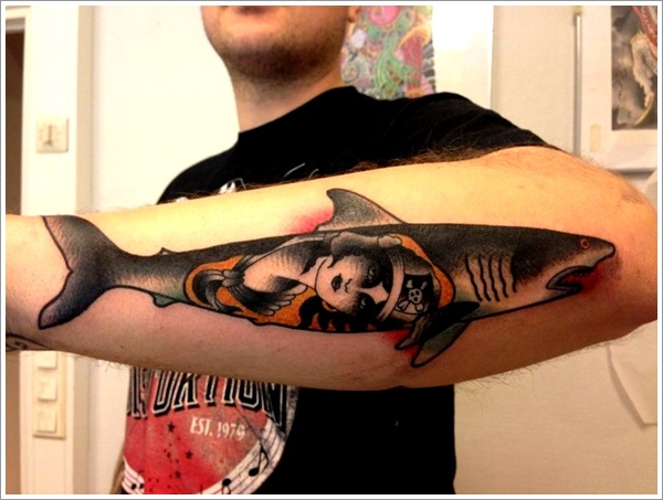 Most popular shark tattoo design, idea 13