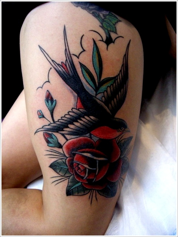Sweet and meaningful swallow tattoos design, idea 7