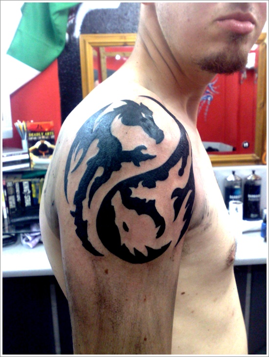 Amazing yin yang tattoo design, idea 34