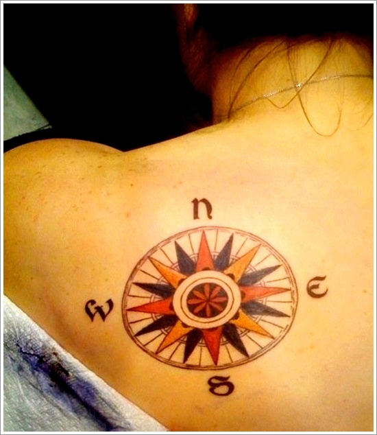 Amazing compass tattoo design, idea 27
