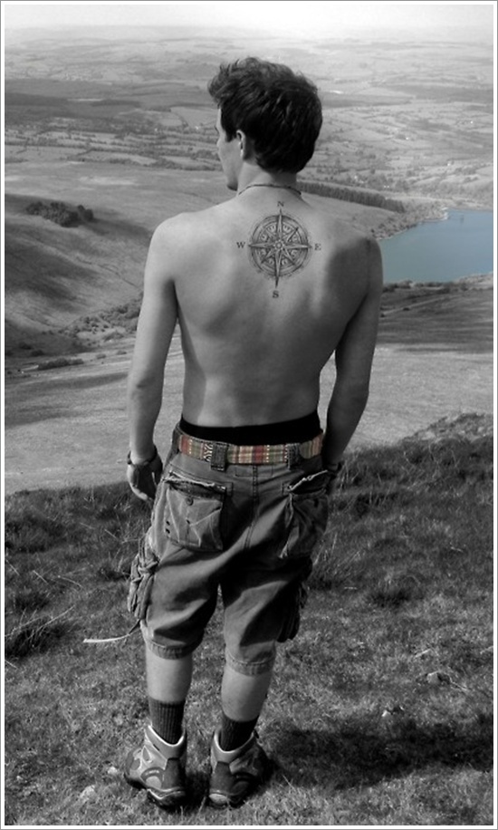 Amazing compass tattoo design, idea 12