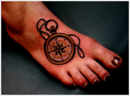 Amazing compass tattoo design, idea 31