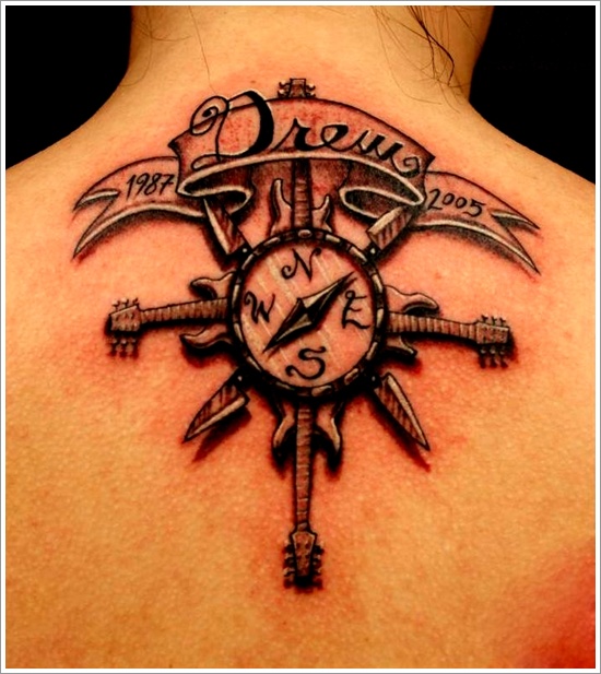 Amazing compass tattoo design, idea 32
