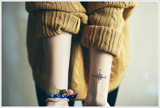 Amazing compass tattoo design, idea 13