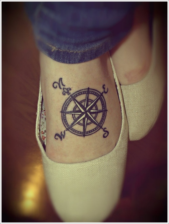 Amazing compass tattoo design, idea 2