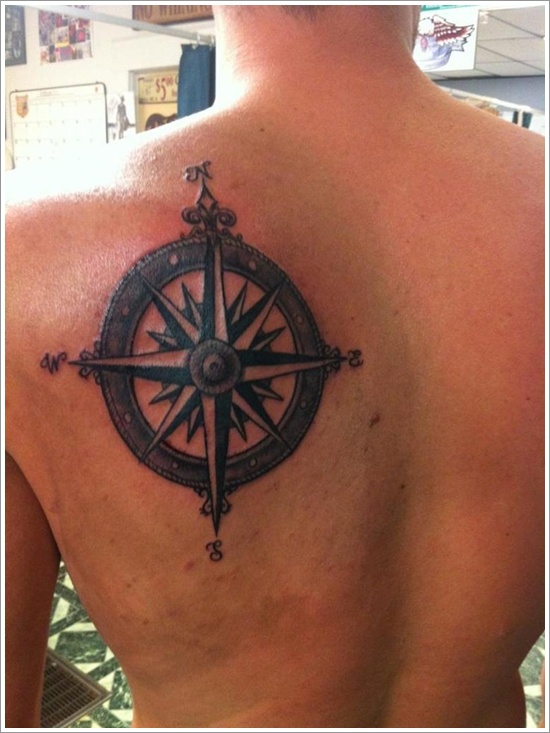 Amazing compass tattoo design, idea 24