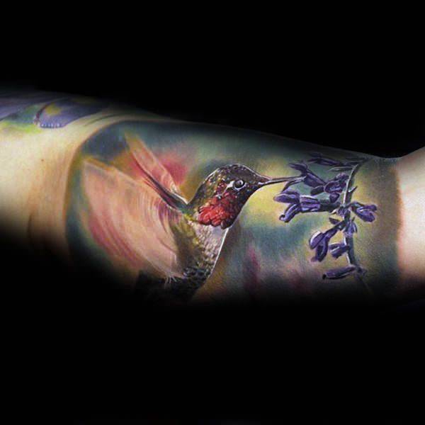 Stunning hummingbird tattoo design, idea 81