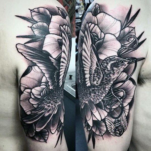 Stunning hummingbird tattoo design, idea 89