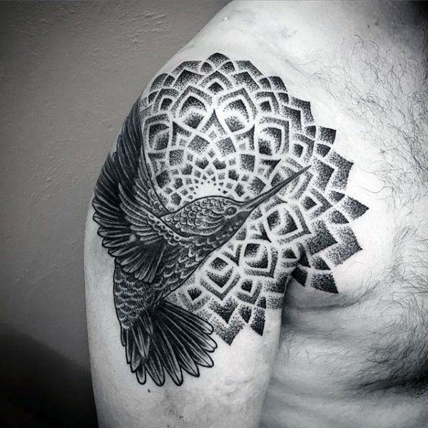Stunning hummingbird tattoo design, idea 97