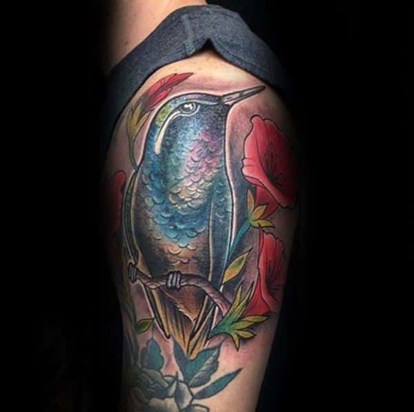 Stunning hummingbird tattoo design, idea 105