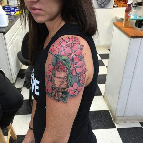 Stunning hummingbird tattoo design, idea 31