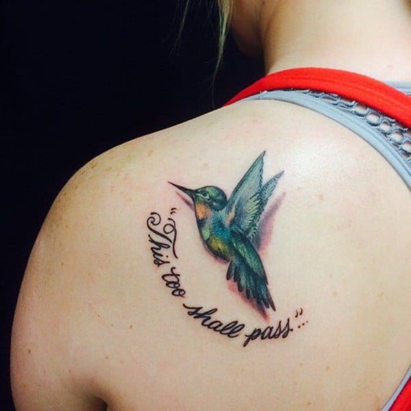 Stunning hummingbird tattoo design, idea 36