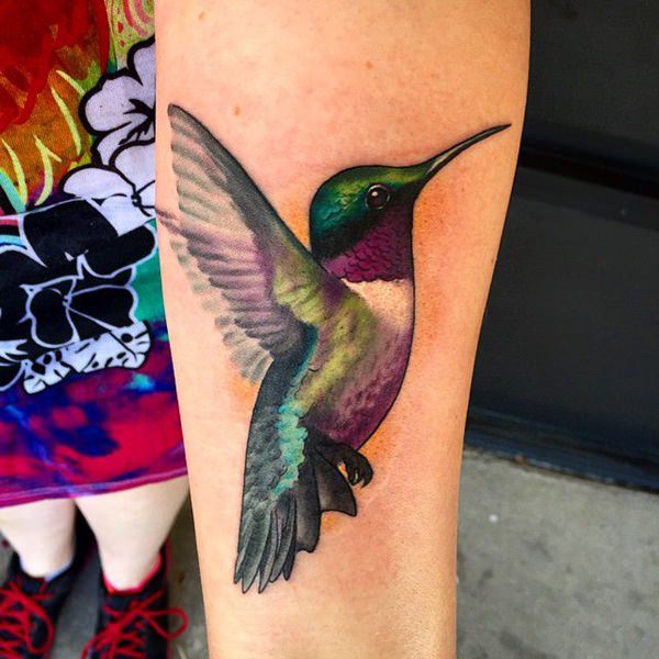 Stunning hummingbird tattoo design, idea 37
