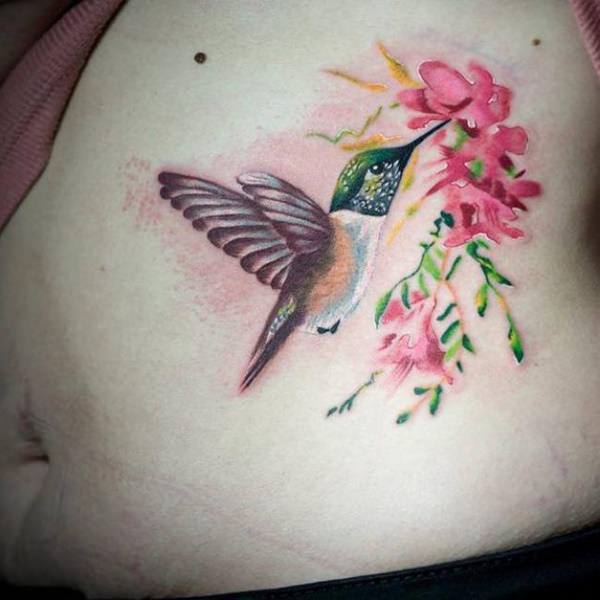 Stunning hummingbird tattoo design, idea 44