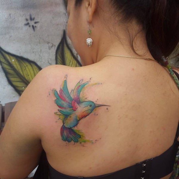 Stunning hummingbird tattoo design, idea 49