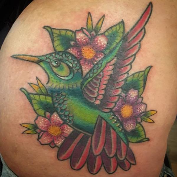 Stunning hummingbird tattoo design, idea 50