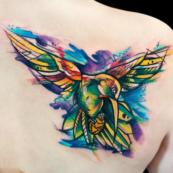 Stunning hummingbird tattoo design, idea 54