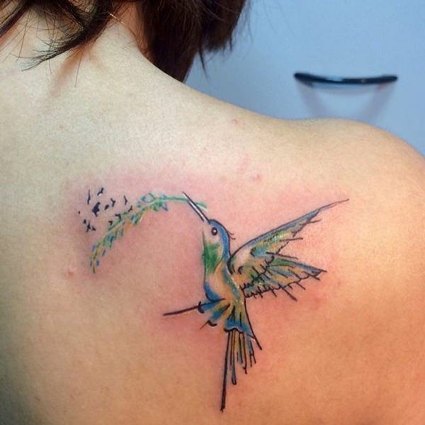 Stunning hummingbird tattoo design, idea 57