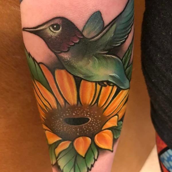 Stunning hummingbird tattoo design, idea 59