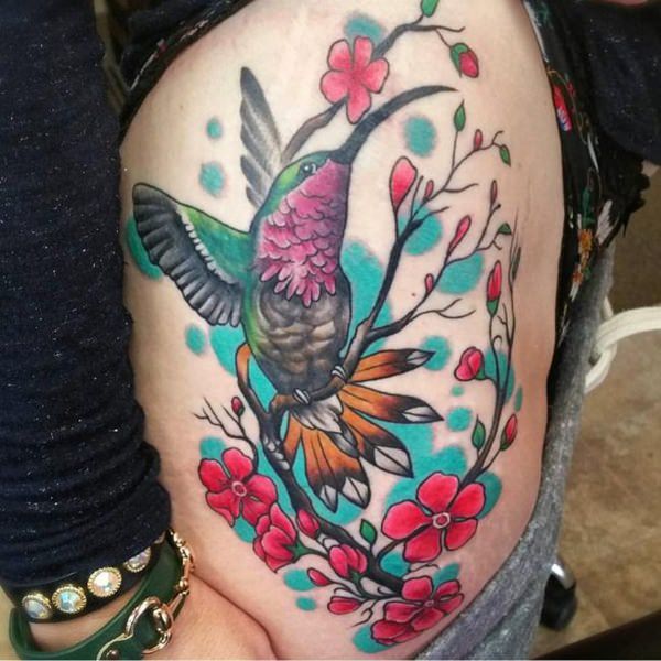 Stunning hummingbird tattoo design, idea 61