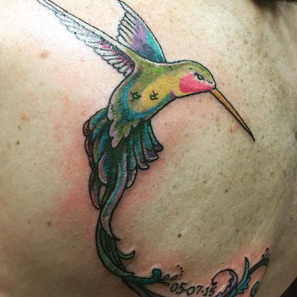 Stunning hummingbird tattoo design, idea 64