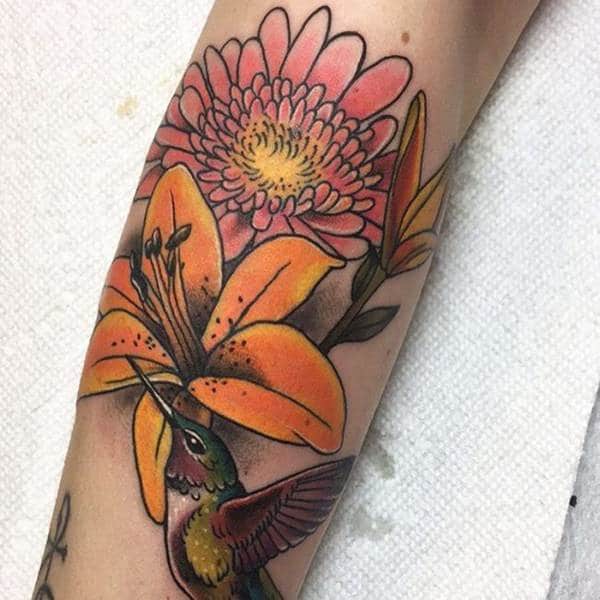 Stunning hummingbird tattoo design, idea 71
