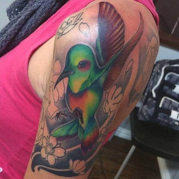 Stunning hummingbird tattoo design, idea 75